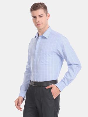 blue checkered formal shirt - 17617885 - Standard Image - 2