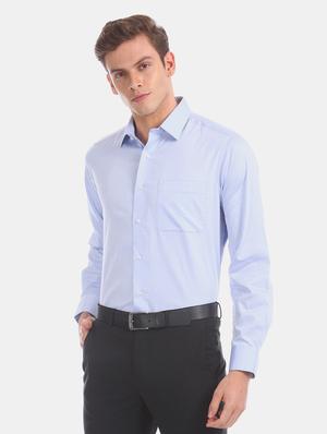 blue self design formal shirt - 17617894 - Standard Image - 2