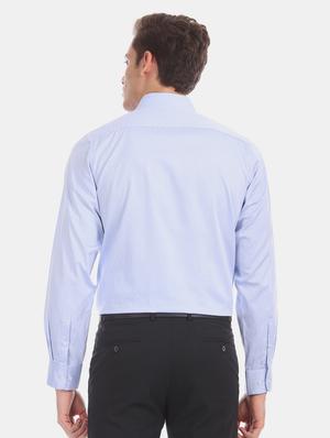 blue self design formal shirt - 17617894 - Standard Image - 3