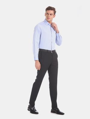 blue self design formal shirt - 17617894 - Standard Image - 4