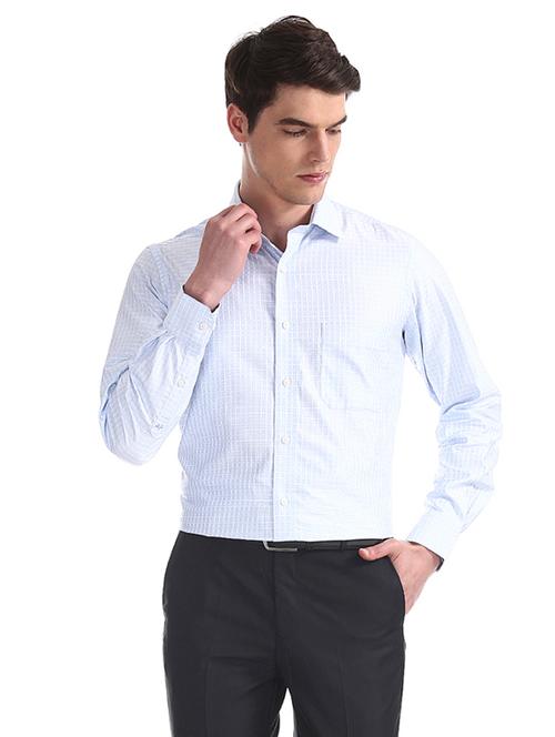 blue checkered formal shirt - 17617896 - Standard Image - 1