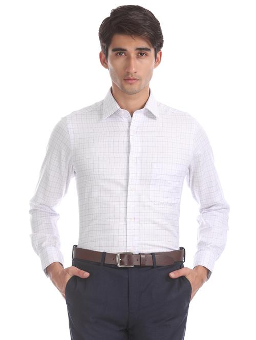 white checkered formal shirt - 17617899 - Standard Image - 1