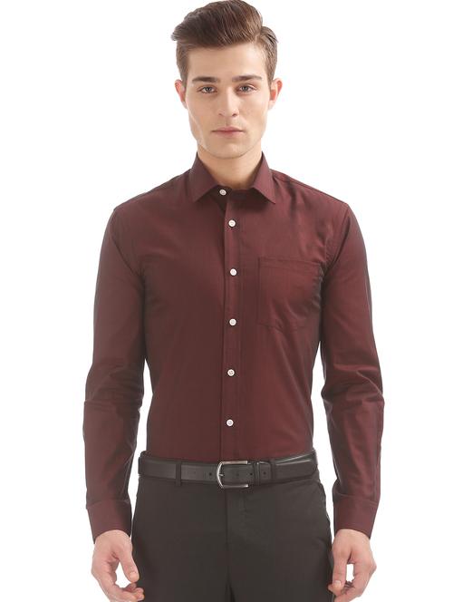 red solid formal shirt - 17617900 - Standard Image - 1