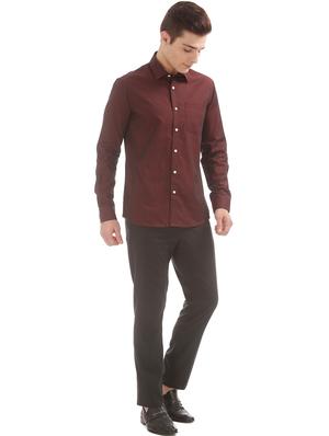 red solid formal shirt - 17617900 - Standard Image - 4
