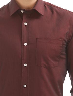 red solid formal shirt - 17617900 - Standard Image - 5