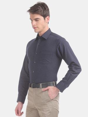 blue checkered formal shirt - 17617901 - Standard Image - 2