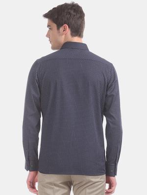 blue checkered formal shirt - 17617901 - Standard Image - 3