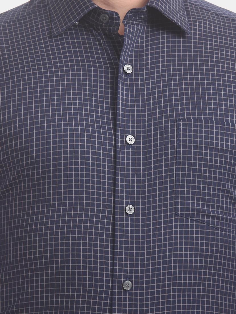blue checkered formal shirt - 17617901 - Zoom Image - 5