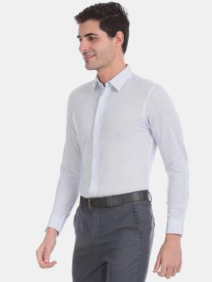 white printed formal shirt - 17617912 - Standard Image - 2