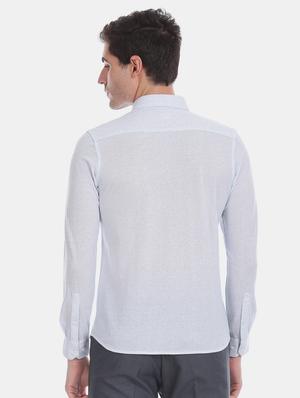 white printed formal shirt - 17617912 - Standard Image - 3