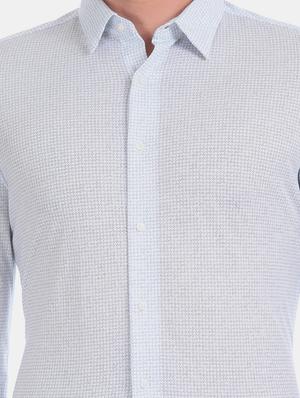 white printed formal shirt - 17617912 - Standard Image - 5