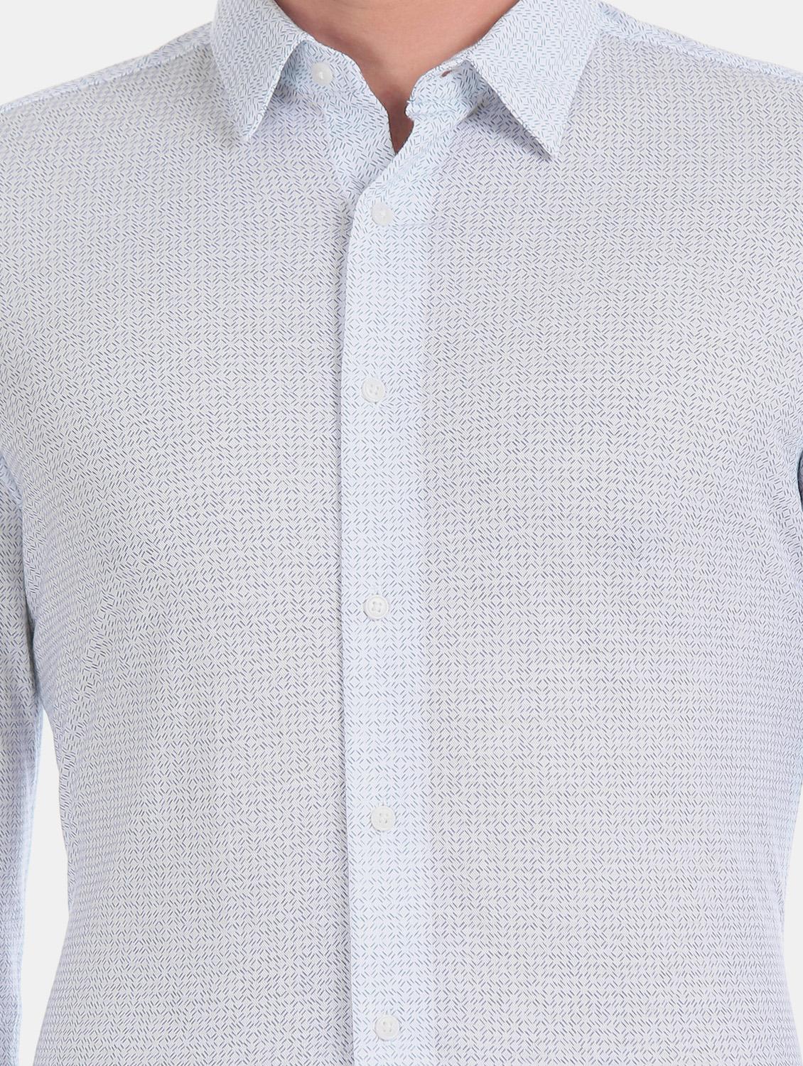 white printed formal shirt - 17617912 - Zoom Image - 5