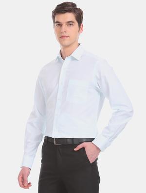 blue self design formal shirt - 17617923 - Standard Image - 2