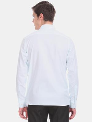 blue self design formal shirt - 17617923 - Standard Image - 3