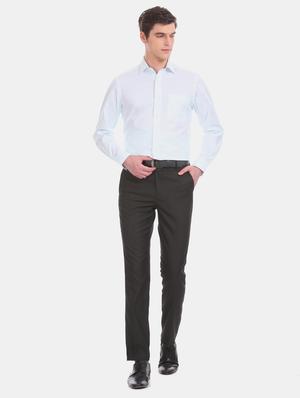 blue self design formal shirt - 17617923 - Standard Image - 4