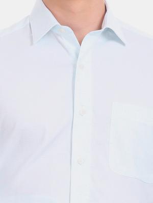 blue self design formal shirt - 17617923 - Standard Image - 5