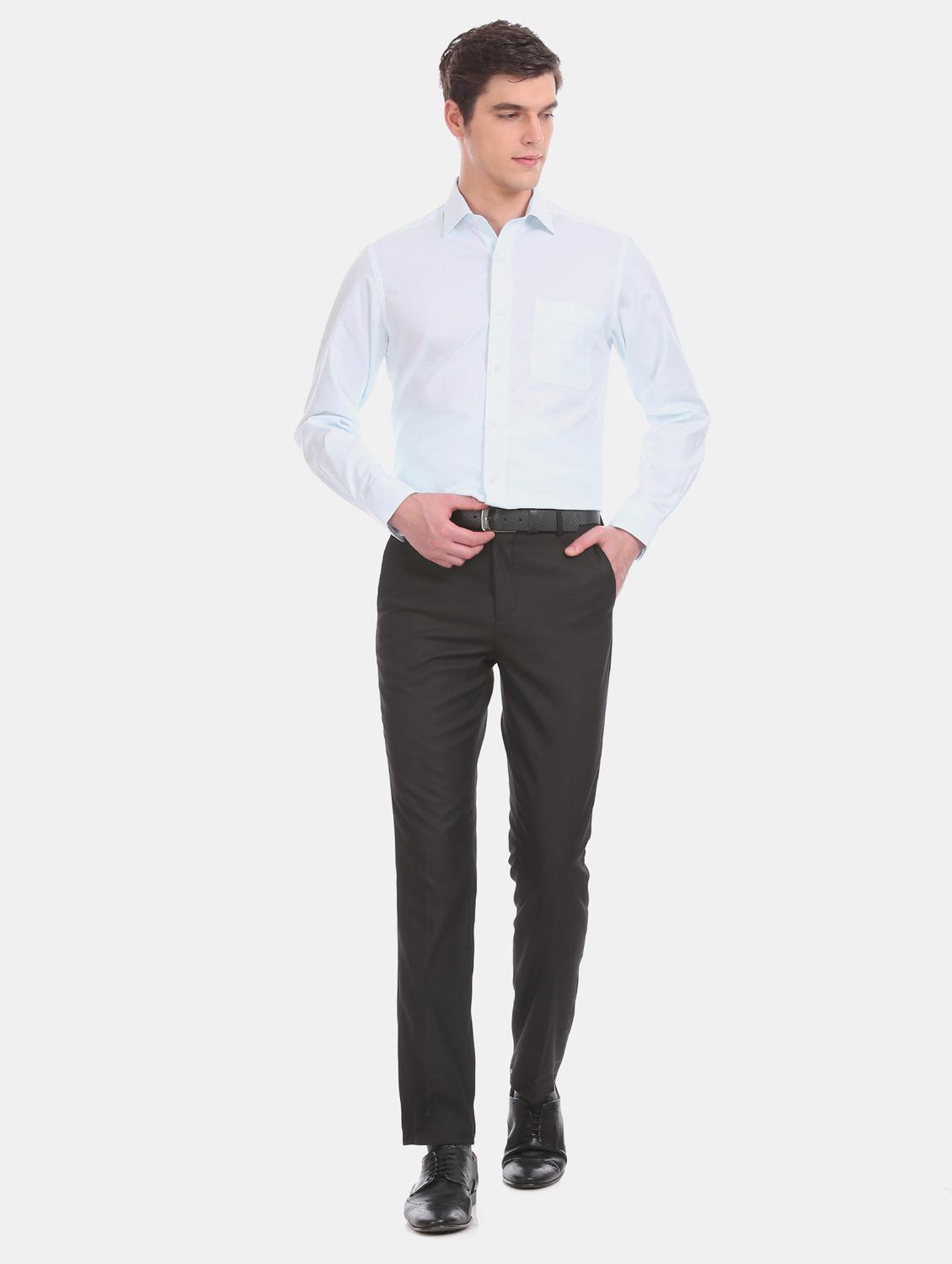 blue self design formal shirt - 17617923 - Zoom Image - 4