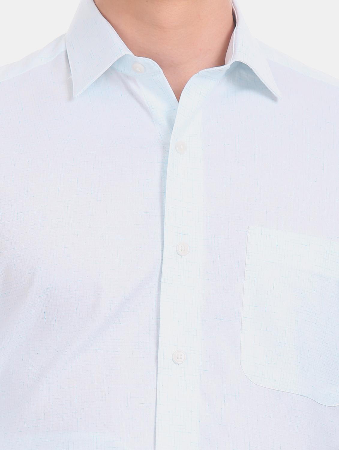 blue self design formal shirt - 17617923 - Zoom Image - 5