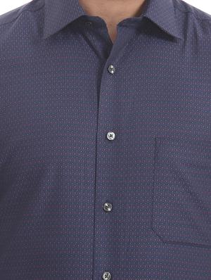 blue self design formal shirt - 17617925 - Standard Image - 5