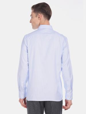 blue self design formal shirt - 17617934 - Standard Image - 3