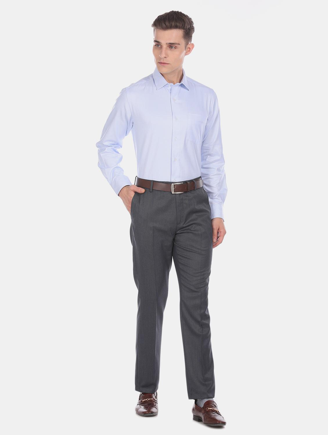 blue self design formal shirt - 17617934 - Zoom Image - 4