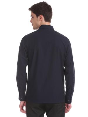 blue self design formal shirt - 17617936 - Standard Image - 3