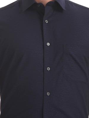 blue self design formal shirt - 17617936 - Standard Image - 5