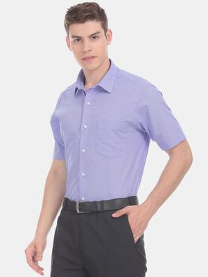 blue printed formal shirt - 17617937 - Standard Image - 2