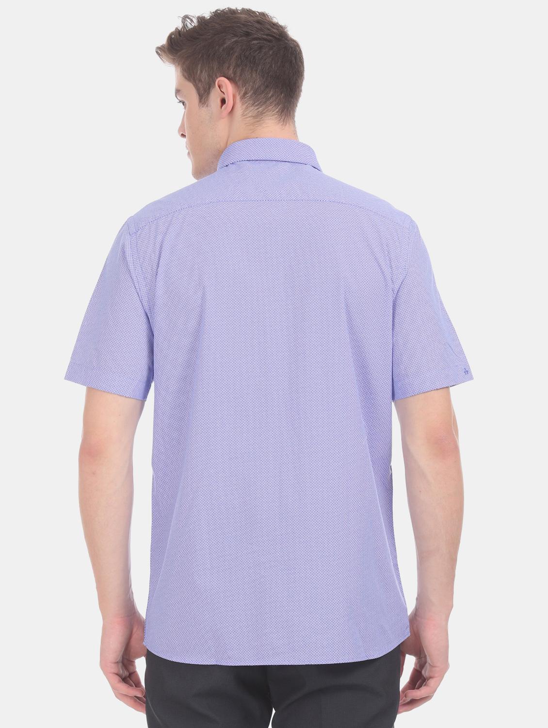 blue printed formal shirt - 17617937 - Zoom Image - 3