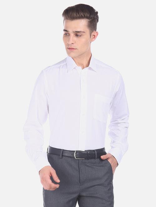 white self design formal shirt - 17617942 - Standard Image - 1