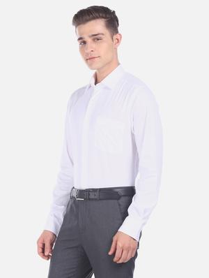 white self design formal shirt - 17617942 - Standard Image - 2
