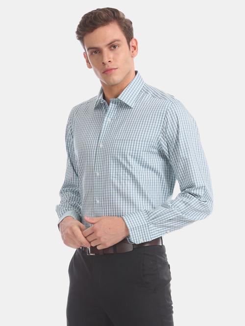 green checkered formal shirt - 17617956 - Standard Image - 1
