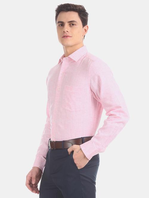 pink solid formal shirt - 17617965 - Standard Image - 1