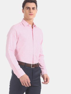 pink solid formal shirt - 17617965 - Standard Image - 2