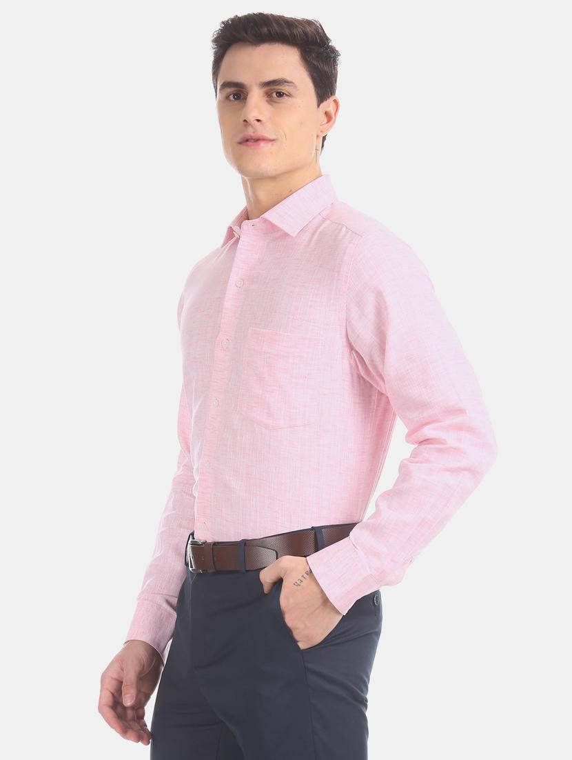 pink solid formal shirt - 17617965 - Zoom Image - 1
