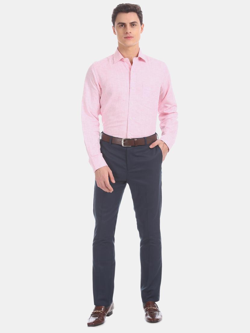 pink solid formal shirt - 17617965 - Zoom Image - 5