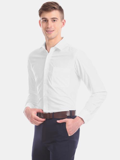 white self design formal shirt - 17617973 - Standard Image - 1
