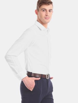 white self design formal shirt - 17617973 - Standard Image - 2