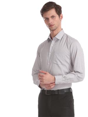 grey printed formal shirt - 17617977 - Standard Image - 2