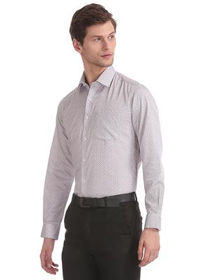 grey printed formal shirt - 17617977 - Standard Image - 3