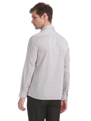 grey printed formal shirt - 17617977 - Standard Image - 4