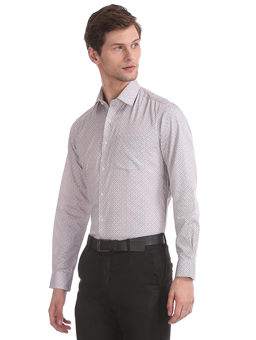 grey printed formal shirt - 17617977 - Zoom Image - 3