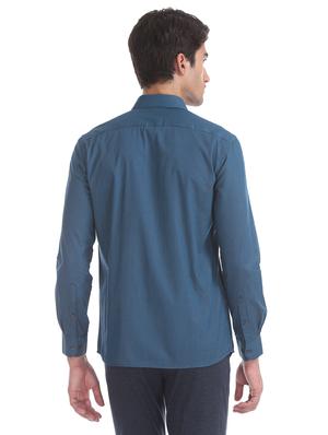 blue self design formal shirt - 17617989 - Standard Image - 4