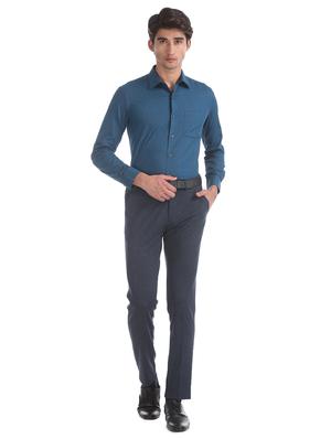 blue self design formal shirt - 17617989 - Standard Image - 5