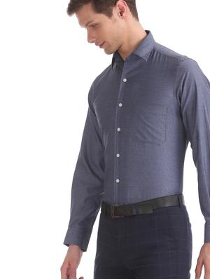 blue self design formal shirt - 17617992 - Standard Image - 5
