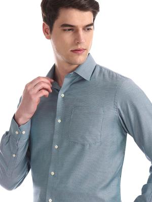 green self design formal shirt - 17617994 - Standard Image - 5