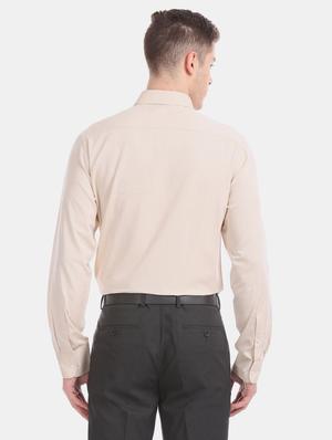 beige self design formal shirt - 17617996 - Standard Image - 2