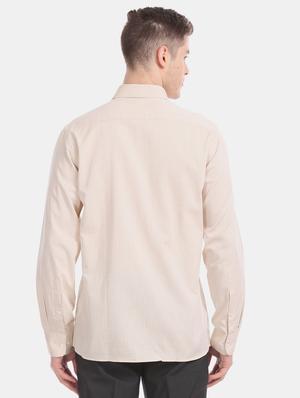beige self design formal shirt - 17617996 - Standard Image - 3