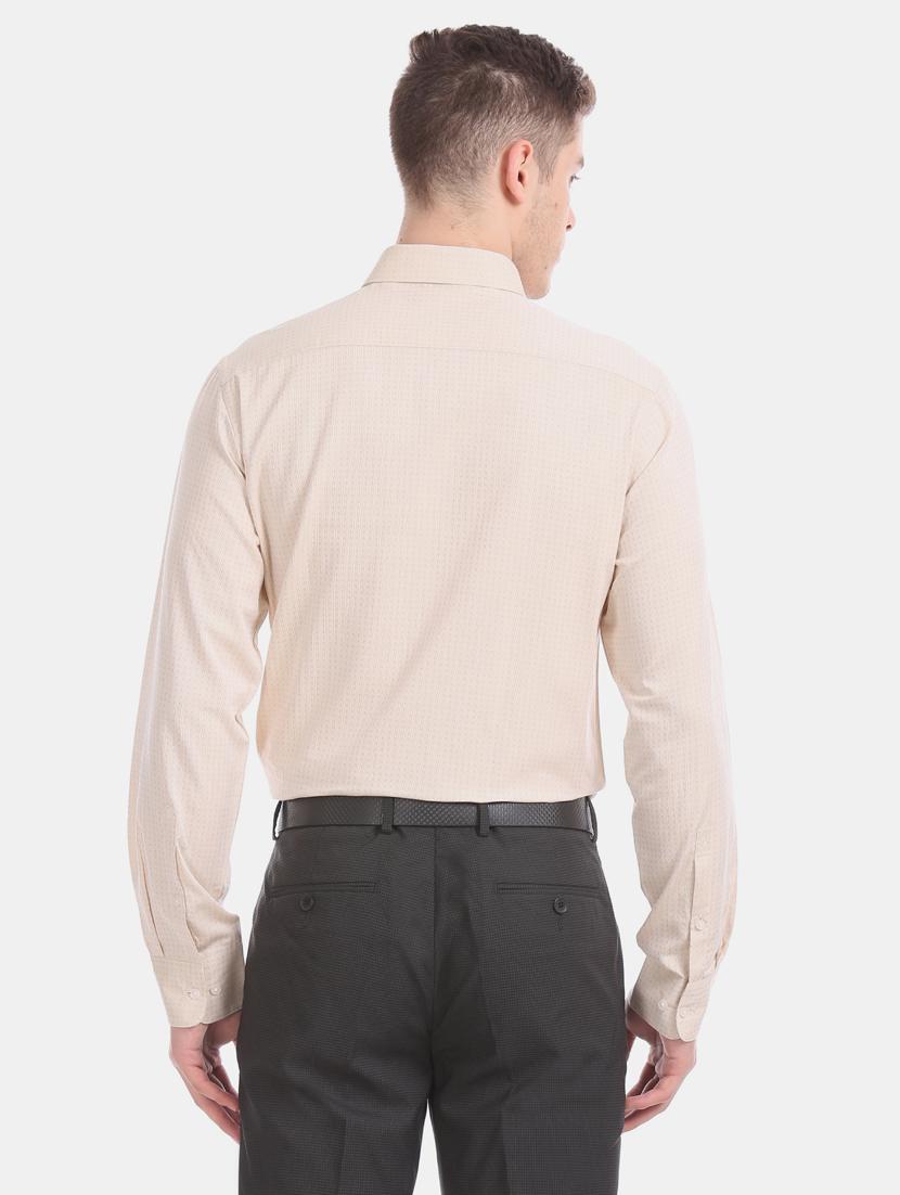 beige self design formal shirt - 17617996 - Zoom Image - 2
