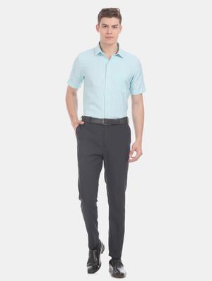 turquoise blue self design formal shirt - 17618003 - Standard Image - 5